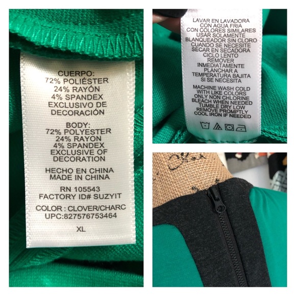 Narcisco Rodriguez for Design Nation Green Colorblock Dress Sz XL NWT - Picture 15 of 16